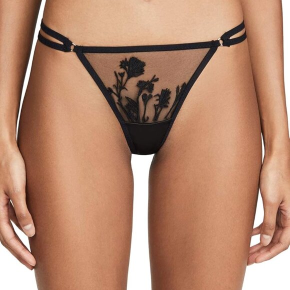 Thistle and Spire panties Mulberry thong in black string lace mesh NWT sz 1X - Picture 2 of 2